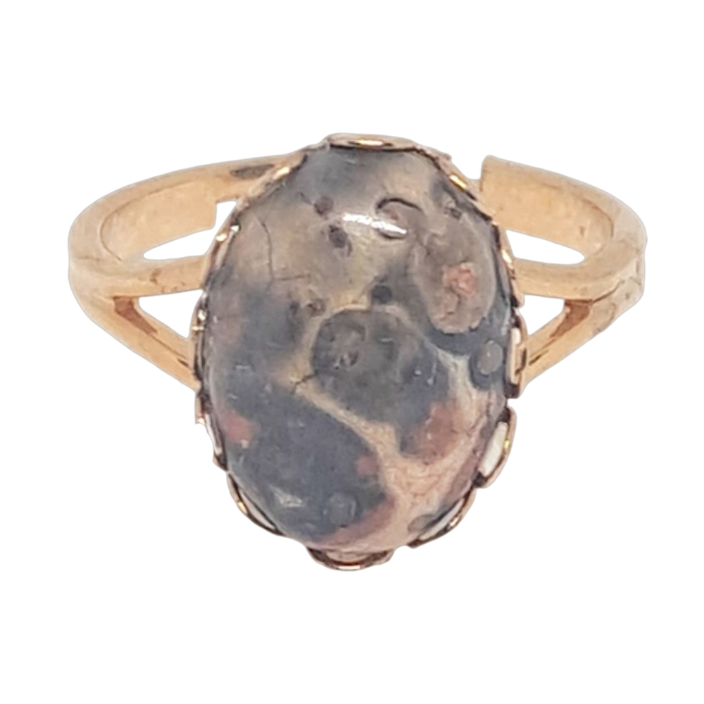 Gold Tone Adjustable Ring with Natural Gemstone - Picture 5 of 5